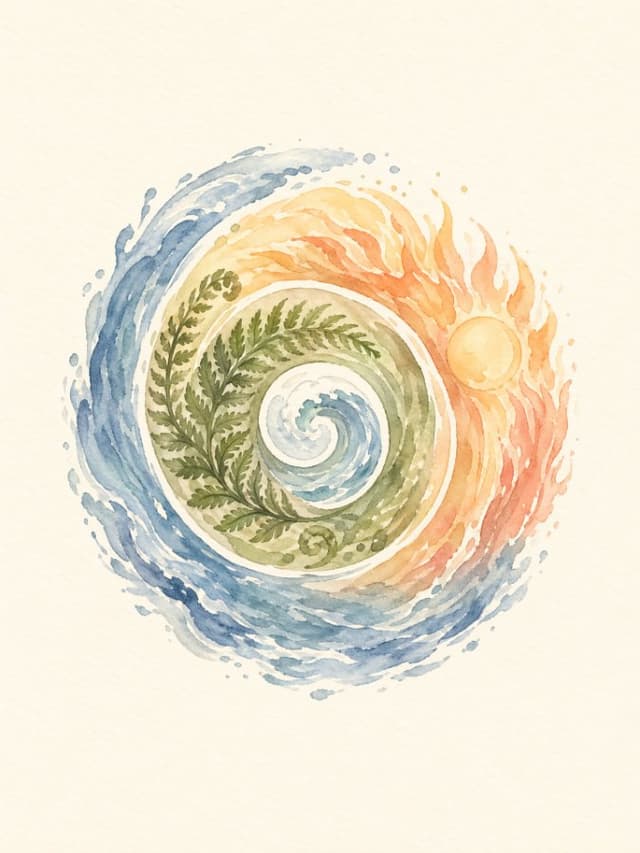 The Sacred Swish Spiral mandala, watercolour